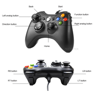 USB przewodowa drgań Gamepad Joystick na PC kontroler dla Windows 7 / 8 / 10 nie dla konsoli Xbox 360 Joypad z wysokiej jakości 4
